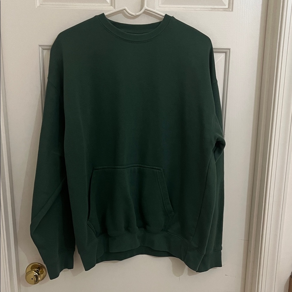 Homespun Hunter Green Sweatshirt with Front Pocket Size L